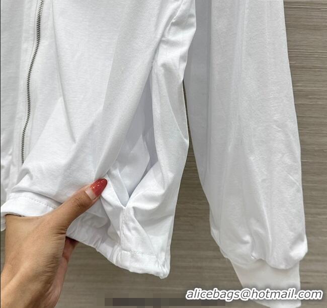 Famous Brand Prada Cotton and Nylon Reversible Jacket PR090403 White 2025