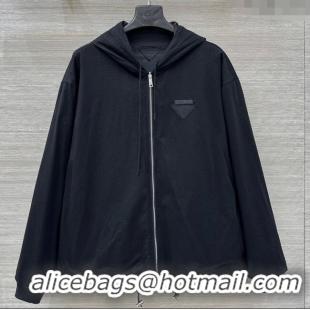 Luxury Discount Prada Cotton and Nylon Reversible Jacket PR090403 Black 2025