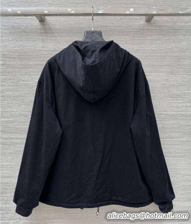 Luxury Discount Prada Cotton and Nylon Reversible Jacket PR090403 Black 2025