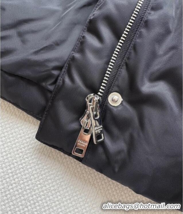 Top Quality Prada Long Down Jacket PR090406 Black 2025