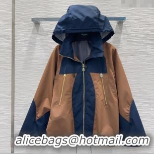 Luxury Cheap Prada Patchwork Jacket PR090407 Brown/Blue 2025