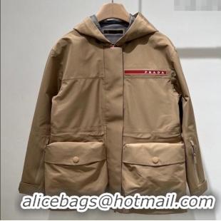 Luxury Cheap Prada LR-MX2 Coat PR090408 Khaki 2025