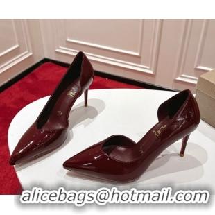 Sumptuous Christian Louboutin Iriza Pumps 8.5cm in Patent Leather Burgundy 1030120
