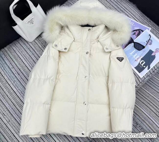 Super Quality Prada Down Jacket PR090405 White 2025