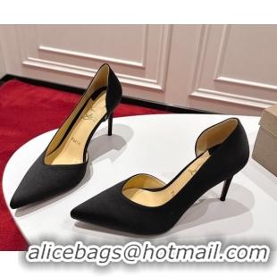 Good Quality Christian Louboutin Iriza Pumps 8.5cm in Satin Black 1030121