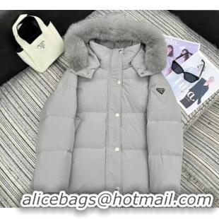 Most Popular Prada Down Jacket PR090405 Grey 2025