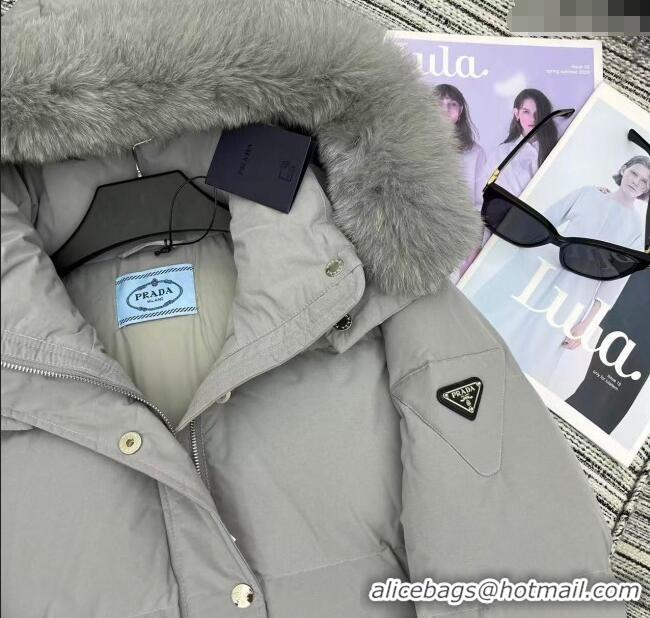 Most Popular Prada Down Jacket PR090405 Grey 2025
