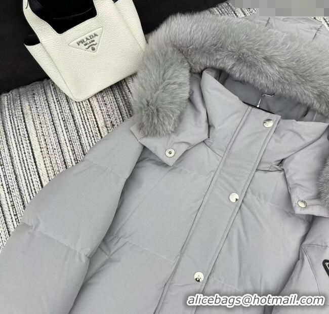 Most Popular Prada Down Jacket PR090405 Grey 2025