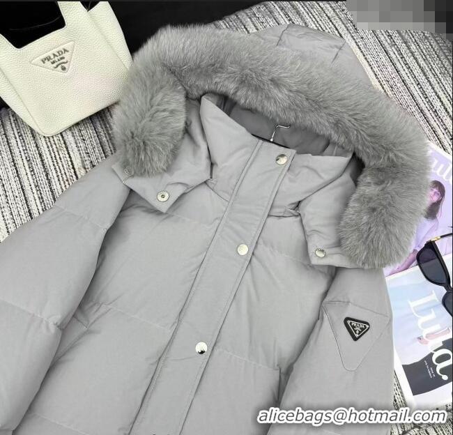 Most Popular Prada Down Jacket PR090405 Grey 2025