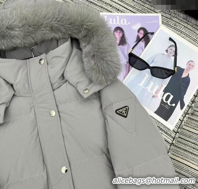 Most Popular Prada Down Jacket PR090405 Grey 2025