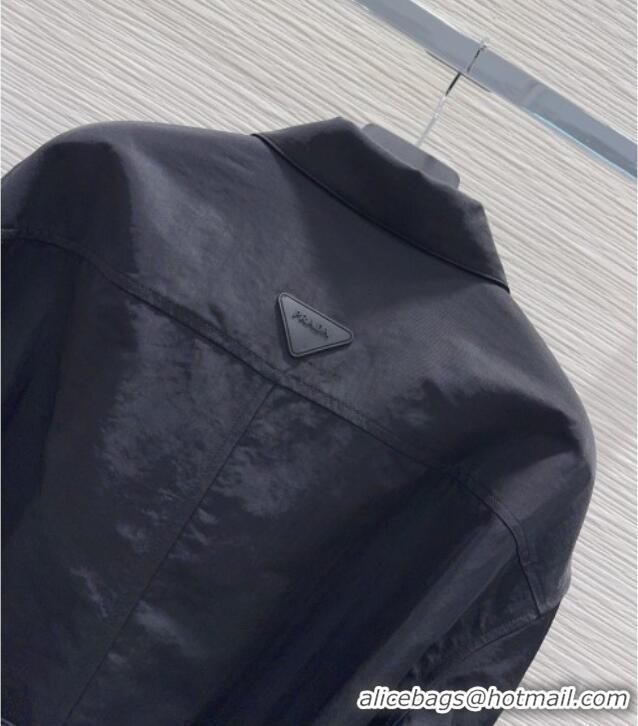 Super Quality Prada Jacket with Belt PR090409 Black 2025