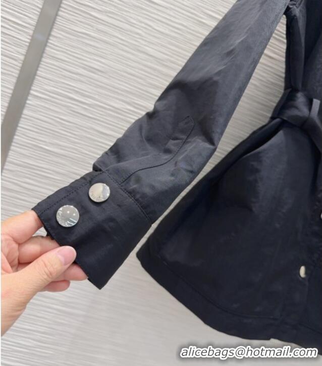 Super Quality Prada Jacket with Belt PR090409 Black 2025