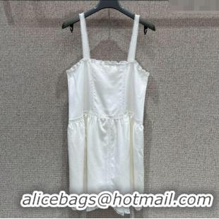 Luxury Cheap Prada Cotton and Lace Dress PR090419 White 2025