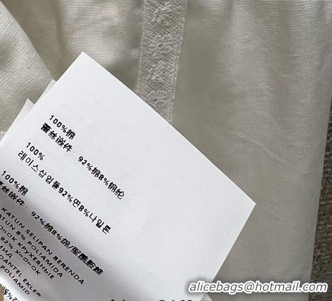 Luxury Cheap Prada Cotton and Lace Dress PR090419 White 2025