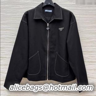 Top Quality Prada Cotton Jacket PR090515 Black 2025