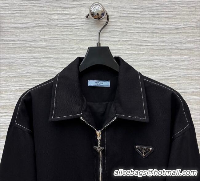 Top Quality Prada Cotton Jacket PR090515 Black 2025