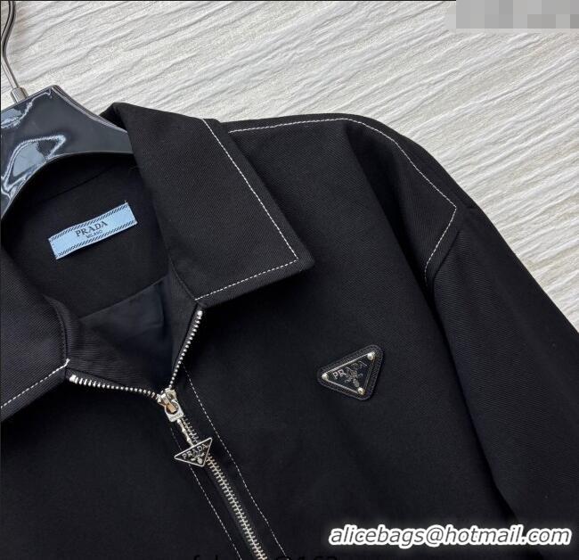 Top Quality Prada Cotton Jacket PR090515 Black 2025