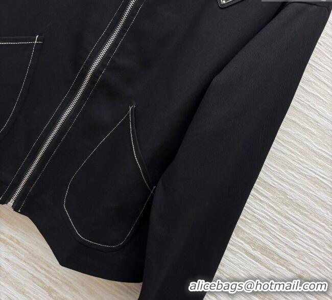 Top Quality Prada Cotton Jacket PR090515 Black 2025