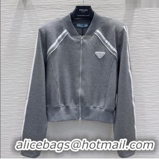 Top Quality Prada Cotton Jacket DR090407 Grey 2025