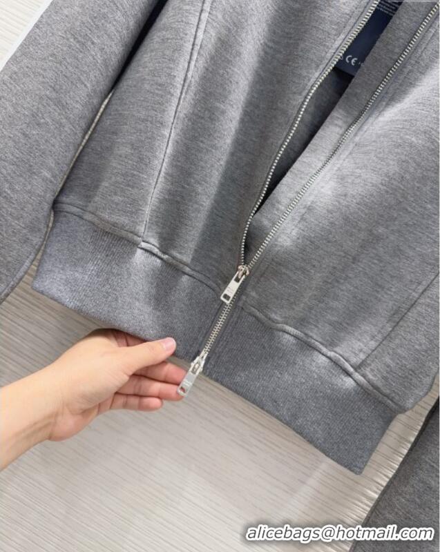 Top Quality Prada Cotton Jacket DR090407 Grey 2025