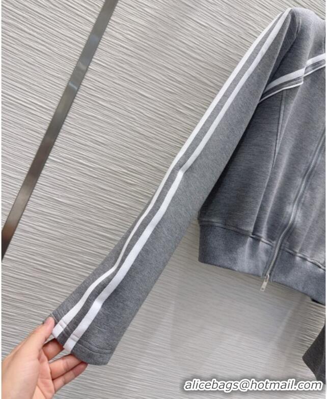 Top Quality Prada Cotton Jacket DR090407 Grey 2025