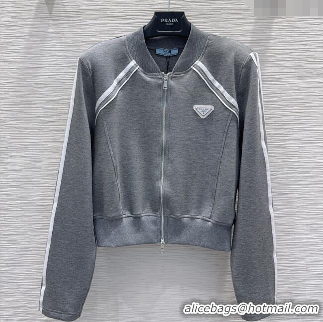 Top Quality Prada Cotton Jacket DR090407 Grey 2025