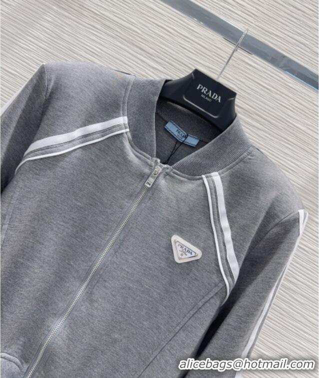 Top Quality Prada Cotton Jacket DR090407 Grey 2025