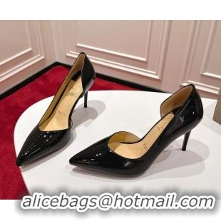 Grade Quality Christian Louboutin Iriza Pumps 8.5cm in Patent Leather Black 1030123