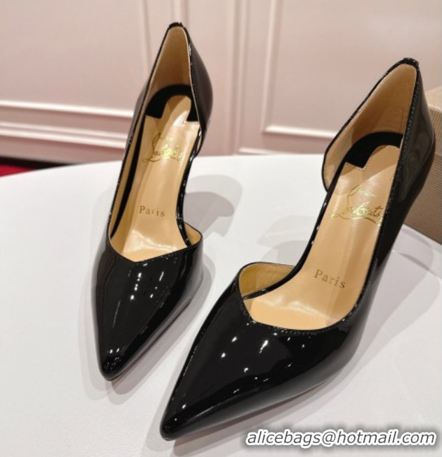 Grade Quality Christian Louboutin Iriza Pumps 8.5cm in Patent Leather Black 1030123