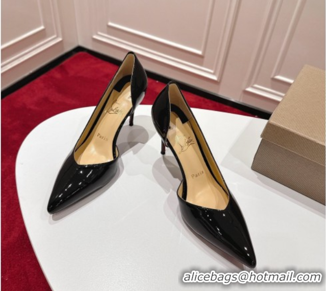 Grade Quality Christian Louboutin Iriza Pumps 8.5cm in Patent Leather Black 1030123