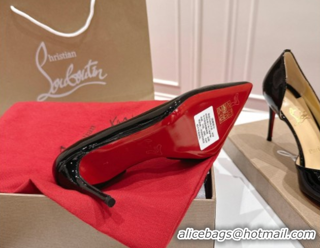 Grade Quality Christian Louboutin Iriza Pumps 8.5cm in Patent Leather Black 1030123