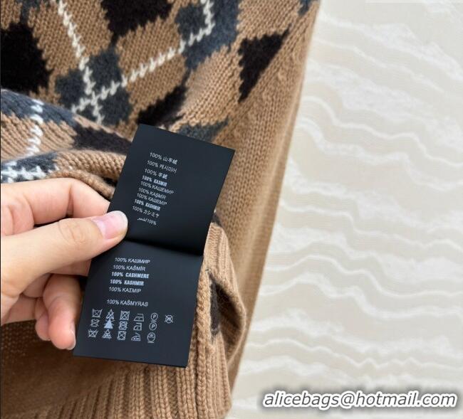 Fashion Discount Prada Cashmere Plaid Sweater PR090426 Brown 2025