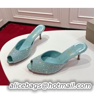 Low Cost Christian Louboutin Me Dolly Strass Heel Slides Sandal 5.5cm Green 1030139
