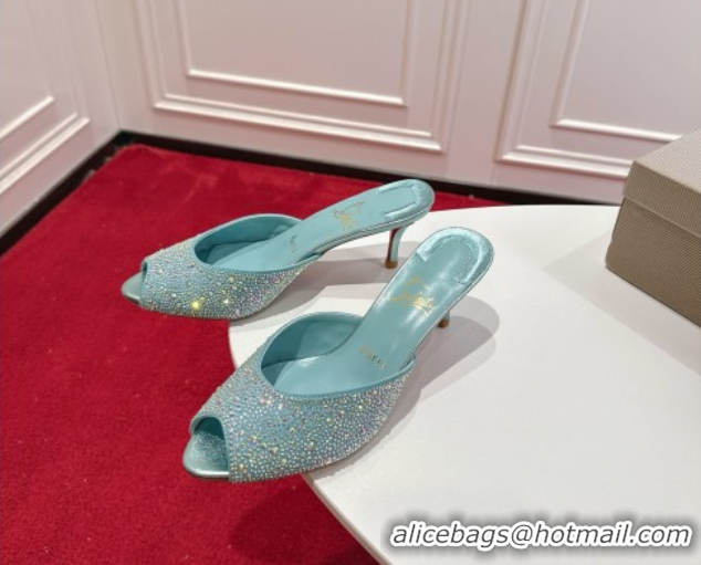 Low Cost Christian Louboutin Me Dolly Strass Heel Slides Sandal 5.5cm Green 1030139