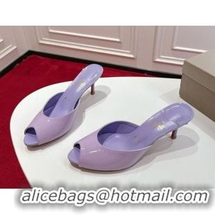 Good Looking Christian Louboutin Me Dolly Heel Slides Sandal 5.5cm in Patent Leather Purple 1030147