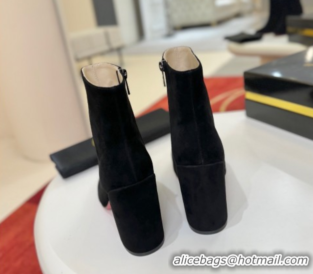 Best Grade Christian Louboutin Turela Heel Ankle Boots 8.5cm in Suede Black 1030153
