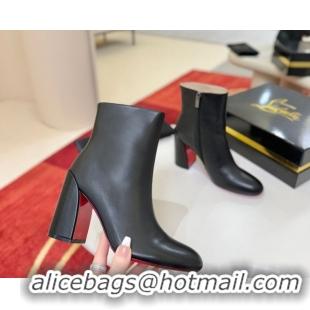 Buy Luxury Christian Louboutin Turela Heel Ankle Boots 8.5cm in Calf Leather Black 1030154