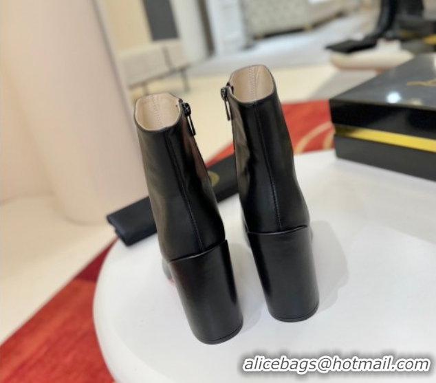 Buy Luxury Christian Louboutin Turela Heel Ankle Boots 8.5cm in Calf Leather Black 1030154