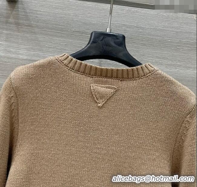 Big Discount Prada Wool Plaid Cardigan 0814 Beige 2025