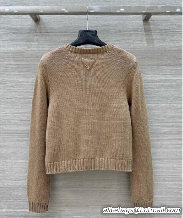 Big Discount Prada Wool Plaid Cardigan 0814 Beige 2025
