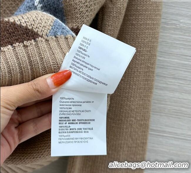 Big Discount Prada Wool Plaid Cardigan 0814 Beige 2025