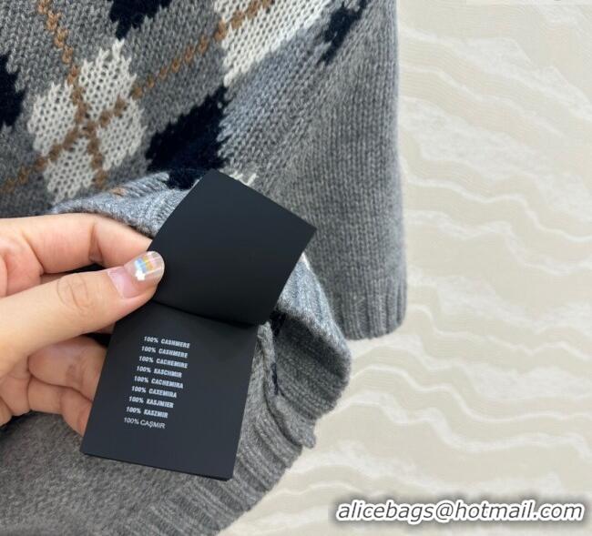 Good Product Prada Cashmere Plaid Top PR090426 Grey 2025