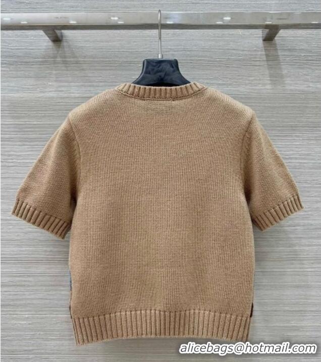 Luxury Discount Prada Wool Plaid Top PR090426 Beige 2025