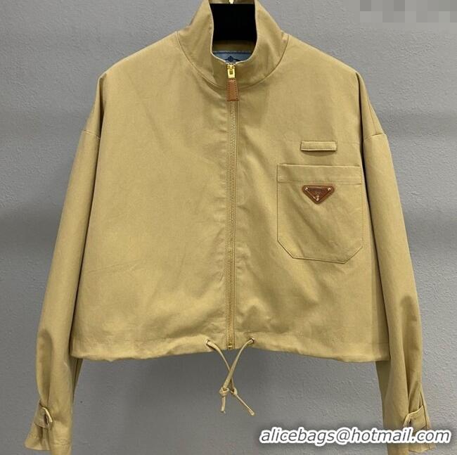 Famous Brand Prada Short Jacket PR090501 Beige Yellow 2025