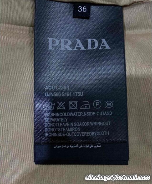Famous Brand Prada Short Jacket PR090501 Beige Yellow 2025