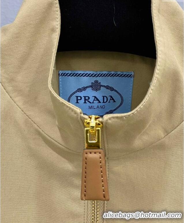 Famous Brand Prada Short Jacket PR090501 Beige Yellow 2025