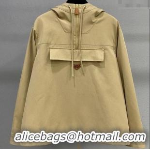 Super Quality Prada Cotton Sweatshirt PR090502 Beige Yellow 2025