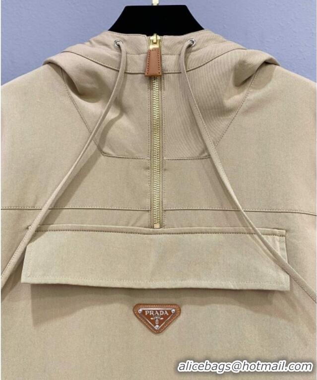 Super Quality Prada Cotton Sweatshirt PR090502 Beige Yellow 2025