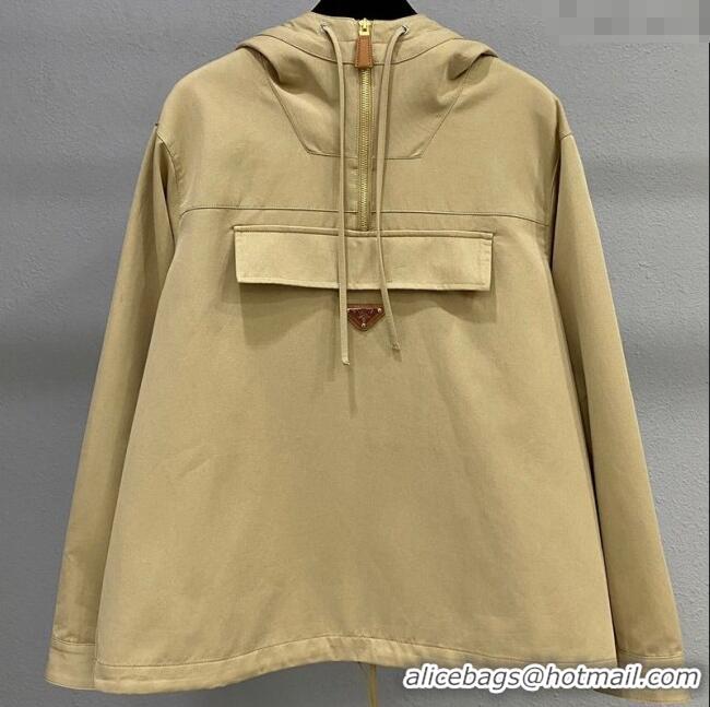 Super Quality Prada Cotton Sweatshirt PR090502 Beige Yellow 2025