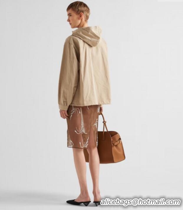 Super Quality Prada Cotton Sweatshirt PR090502 Beige Yellow 2025